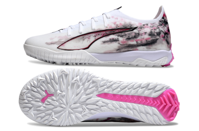 Puma Ultra 5 Ultimate TF Artificial Turf Soccer Shoes - White/Black/Pink