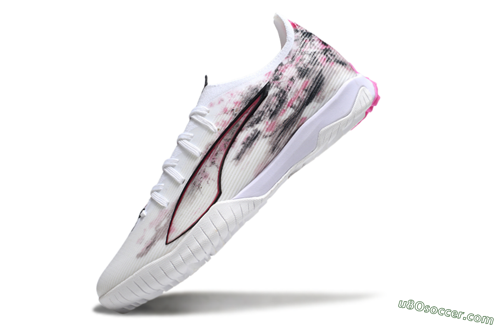 Puma Ultra 5 Ultimate TF Artificial Turf Soccer Shoes - White/Black/Pink 5