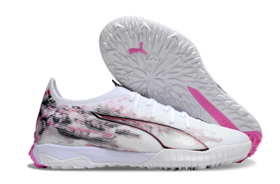 Puma Ultra 5 Ultimate TF Artificial Turf Soccer Shoes - White/Black/Pink
