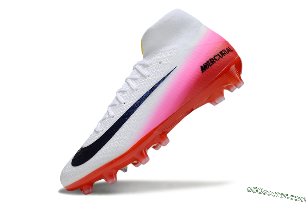 Nike Air Zoom Mercurial Superfly 10 Elite AG Artificial Grass Soccer Cleats - White/Black/Pink 6