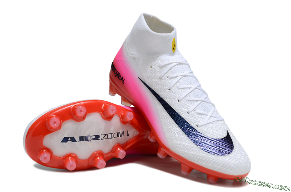 Nike Air Zoom Mercurial Superfly 10 Elite AG Artificial Grass Soccer Cleats - White/Black/Pink 4