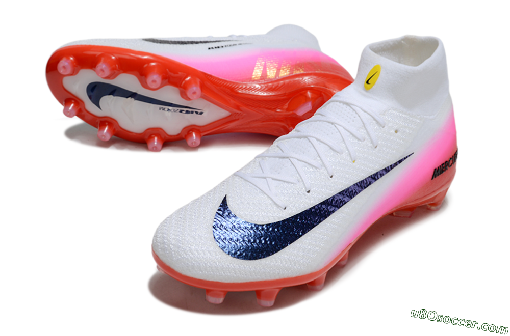 Nike Air Zoom Mercurial Superfly 10 Elite AG Artificial Grass Soccer Cleats - White/Black/Pink 3