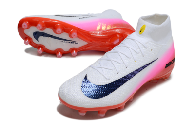 Nike Air Zoom Mercurial Superfly 10 Elite AG Artificial Grass Soccer Cleats - White/Black/Pink
