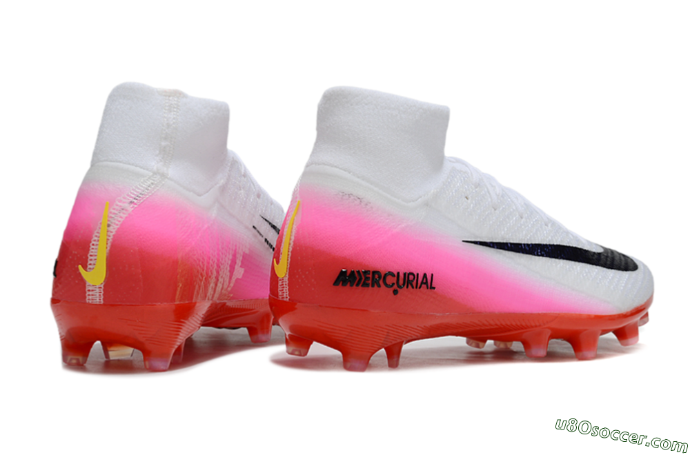 Nike Air Zoom Mercurial Superfly 10 Elite AG Artificial Grass Soccer Cleats - White/Black/Pink 7