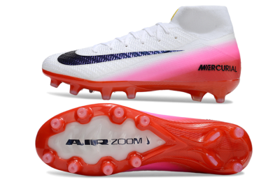 Nike Air Zoom Mercurial Superfly 10 Elite AG Artificial Grass Soccer Cleats - White/Black/Pink