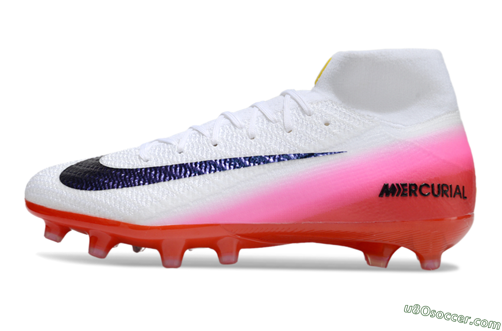 Nike Air Zoom Mercurial Superfly 10 Elite AG Artificial Grass Soccer Cleats - White/Black/Pink 2