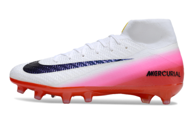 Nike Air Zoom Mercurial Superfly 10 Elite AG Artificial Grass Soccer Cleats - White/Black/Pink