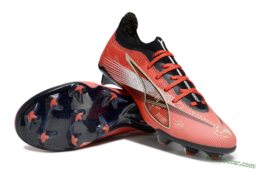 Puma Ultra 5 Ultimate FG Firm Ground Soccer Cleats - Red/Gold/White 3