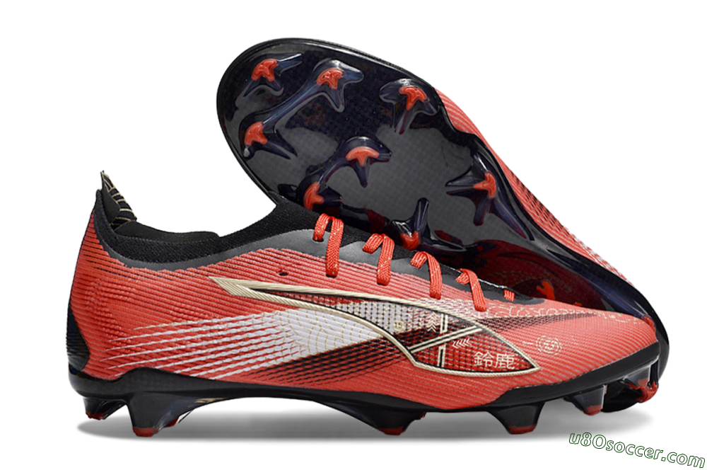 Puma Ultra 5 Ultimate FG Firm Ground Soccer Cleats - Red/Gold/White 1