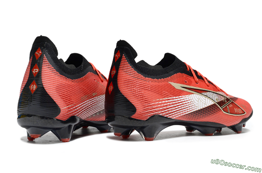Puma Ultra 5 Ultimate FG Firm Ground Soccer Cleats - Red/Gold/White 6