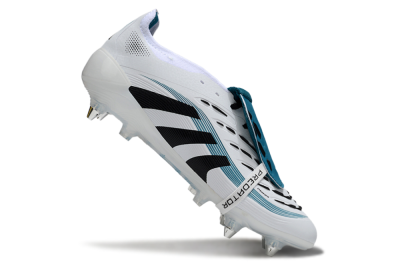 Adidas Predator 25 Elite Foldover Tongue SG Soft Ground Soccer Cleats - White/Black/Blue