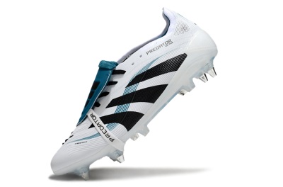 Adidas Predator 25 Elite Foldover Tongue SG Soft Ground Soccer Cleats - White/Black/Blue