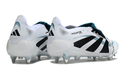 Adidas Predator 25 Elite Foldover Tongue SG Soft Ground Soccer Cleats - White/Black/Blue