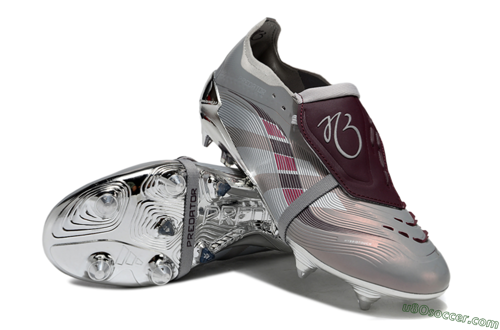 Adidas Predator 25 Elite Foldover Tongue SG Soft Ground Soccer Cleats - Silver/White/Red 3