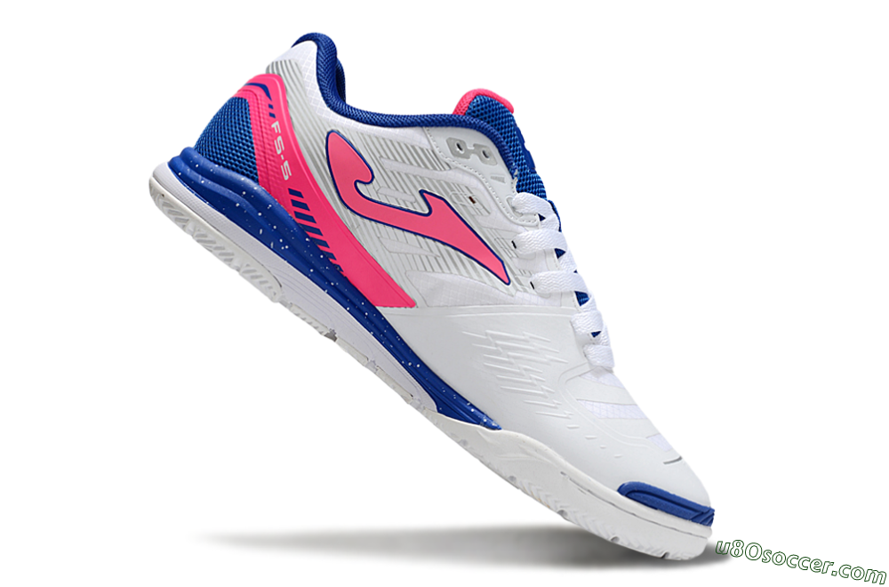 Joma Top Flex IC Indoor & Futsal Soccer Shoes - White/Pink/Blue 4