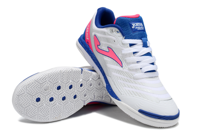 Joma Top Flex IC Indoor & Futsal Soccer Shoes - White/Pink/Blue