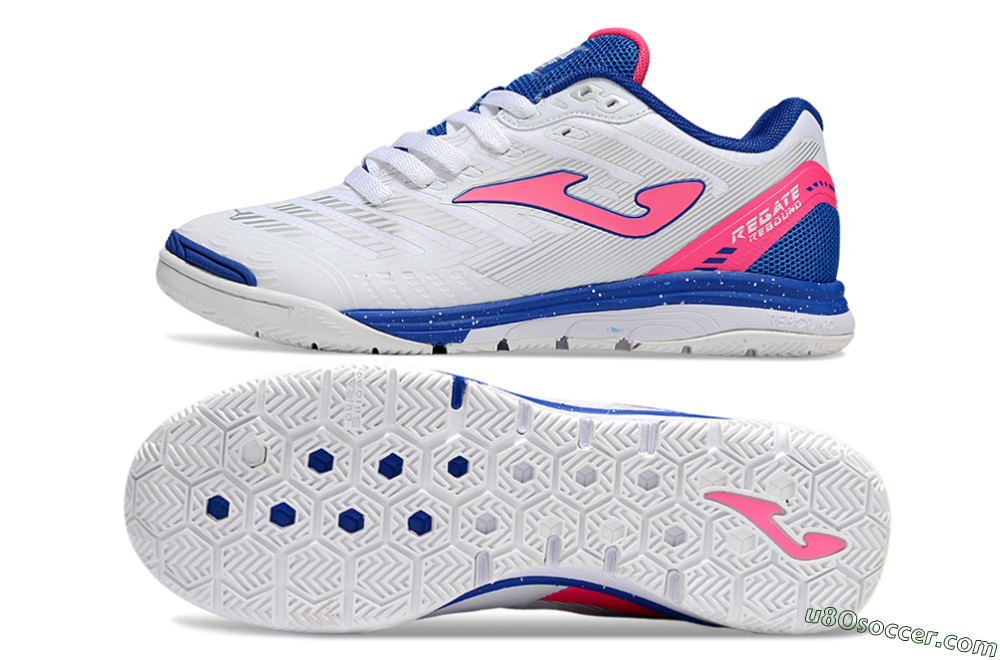 Joma Top Flex IC Indoor & Futsal Soccer Shoes - White/Pink/Blue 0