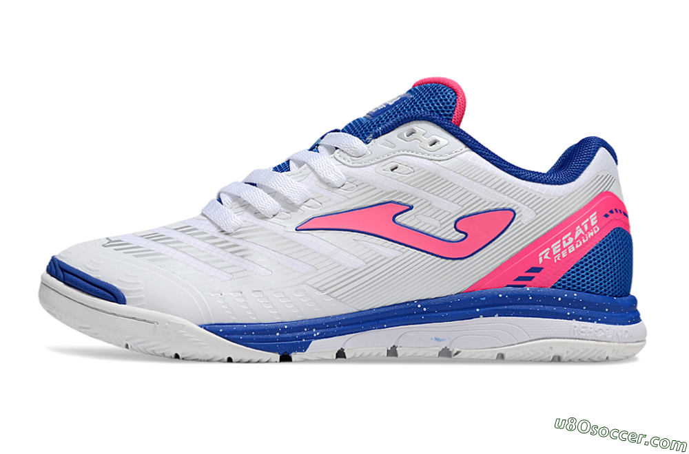 Joma Top Flex IC Indoor & Futsal Soccer Shoes - White/Pink/Blue 2