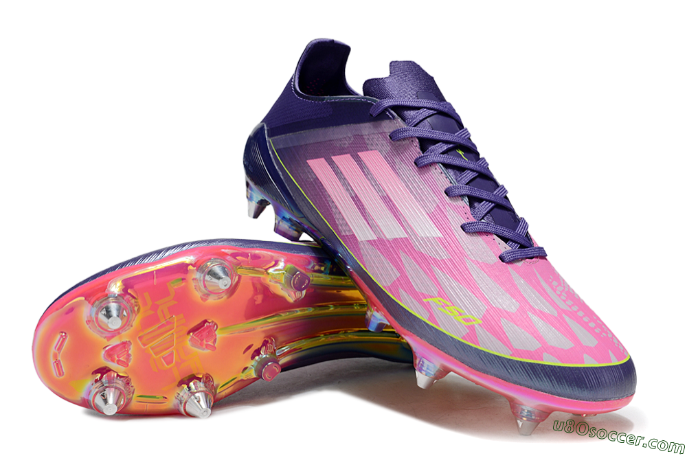 Adidas F50 Elite SG Soft Ground Soccer Cleats - Pink/Purple/Yellow 3