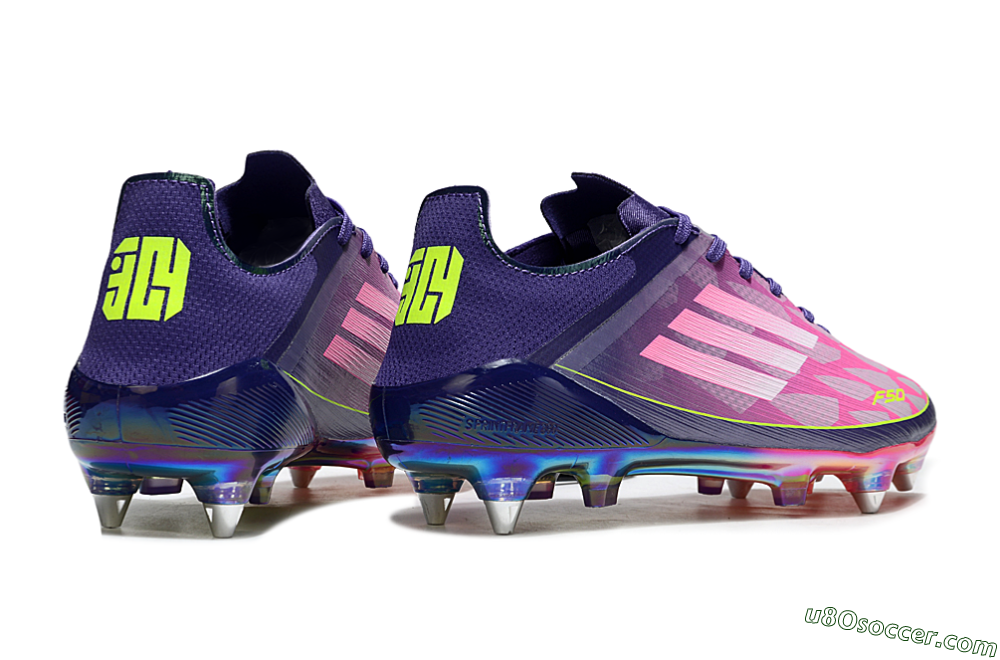 Adidas F50 Elite SG Soft Ground Soccer Cleats - Pink/Purple/Yellow 6