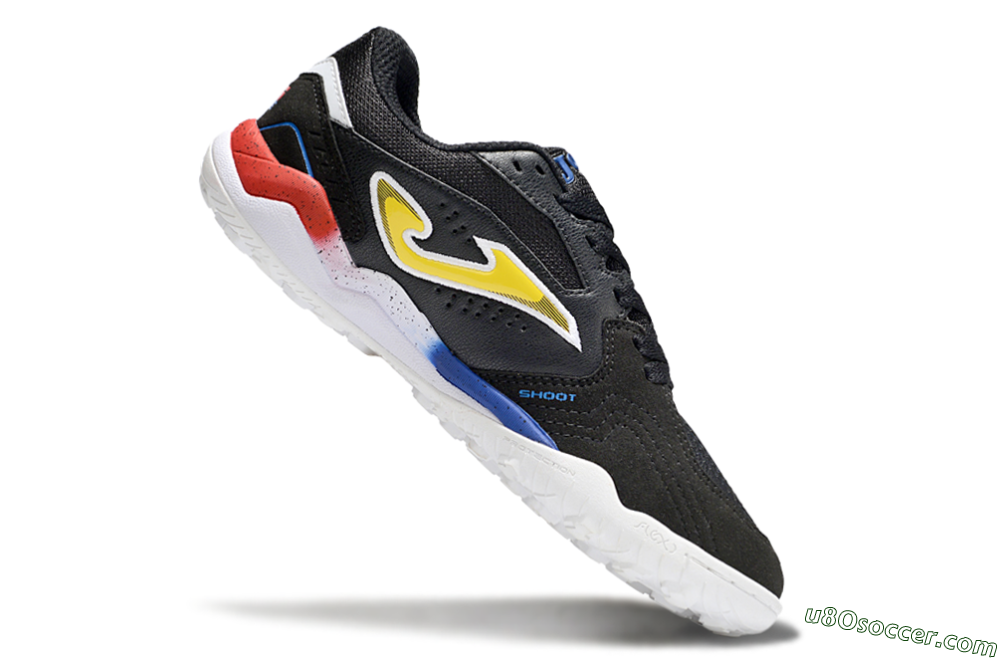 Joma Top Flex TF Artificial Turf Soccer Shoes - Black/Yellow/Blue 4