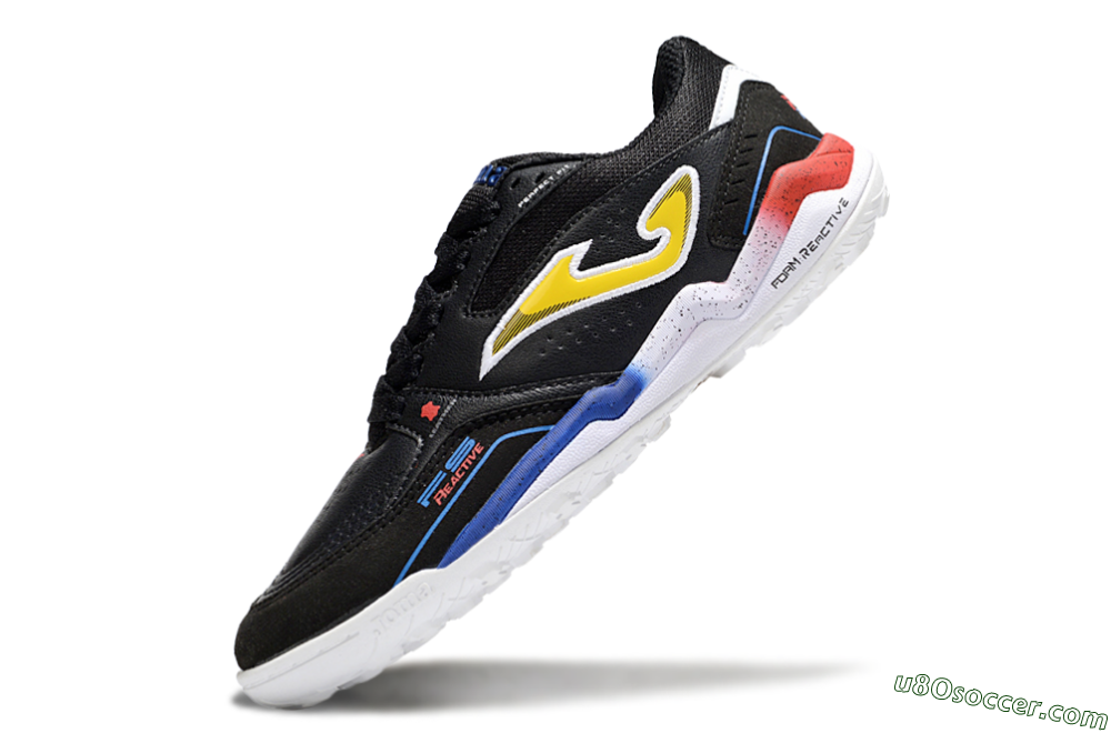 Joma Top Flex TF Artificial Turf Soccer Shoes - Black/Yellow/Blue 5