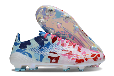 Adidas F50 Elite SG Soft Ground Soccer Cleats - White/Pink/Blue