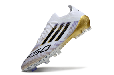 Adidas F50 Elite FG Firm Ground Soccer Cleats - White/Purple/Gold