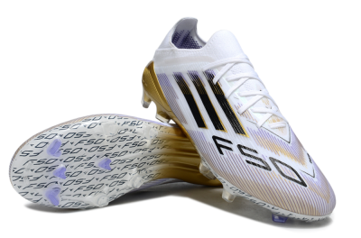 Adidas F50 Elite FG Firm Ground Soccer Cleats - White/Purple/Gold