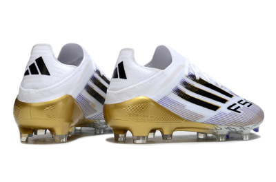 Adidas F50 Elite FG Firm Ground Soccer Cleats - White/Purple/Gold