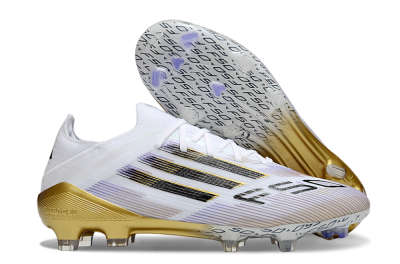 Adidas F50 Elite FG Firm Ground Soccer Cleats - White/Purple/Gold