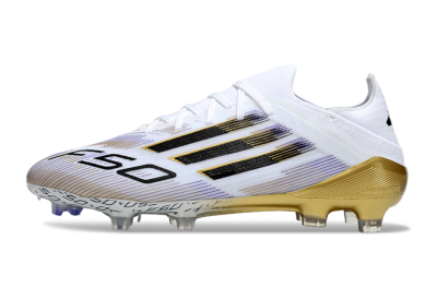 Adidas F50 Elite FG Firm Ground Soccer Cleats - White/Purple/Gold
