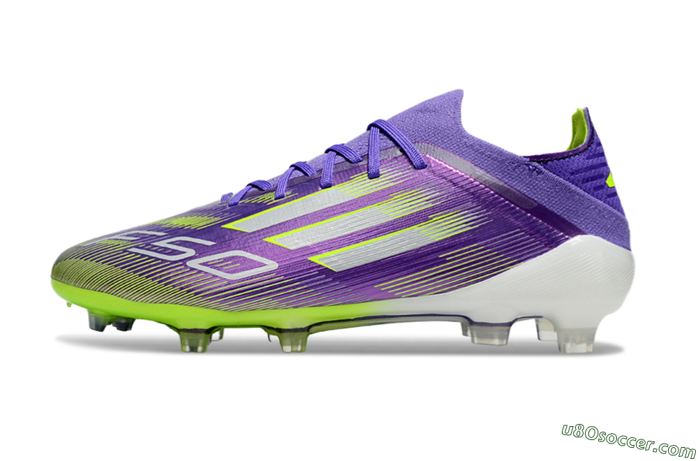Adidas F50 Elite FG Firm Ground Soccer Cleats - Purple/Yellow/Silver 2
