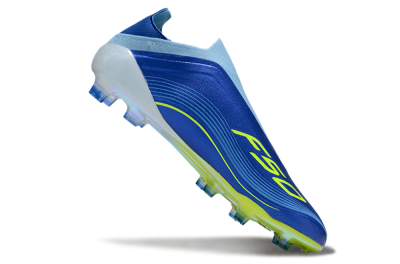 Messi x Adidas F50 Elite Laceless FG Firm Ground Soccer Cleats - Blue/Yellow/White