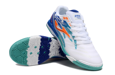 Joma Top Flex IC Indoor & Futsal Soccer Shoes - White/Blue/Orange