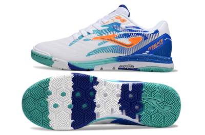 Joma Top Flex IC Indoor & Futsal Soccer Shoes - White/Blue/Orange