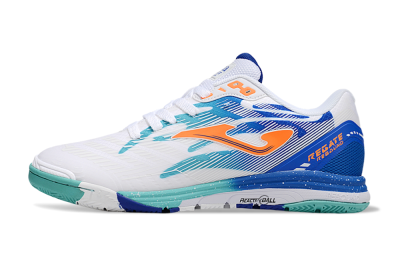 Joma Top Flex IC Indoor & Futsal Soccer Shoes - White/Blue/Orange