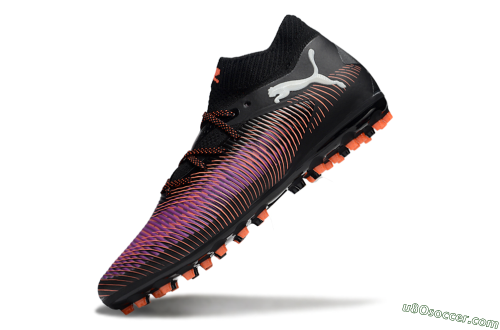 Puma Future 8 Ultimate MG Multi Ground Soccer Cleats - Black/Purple/Orange 5