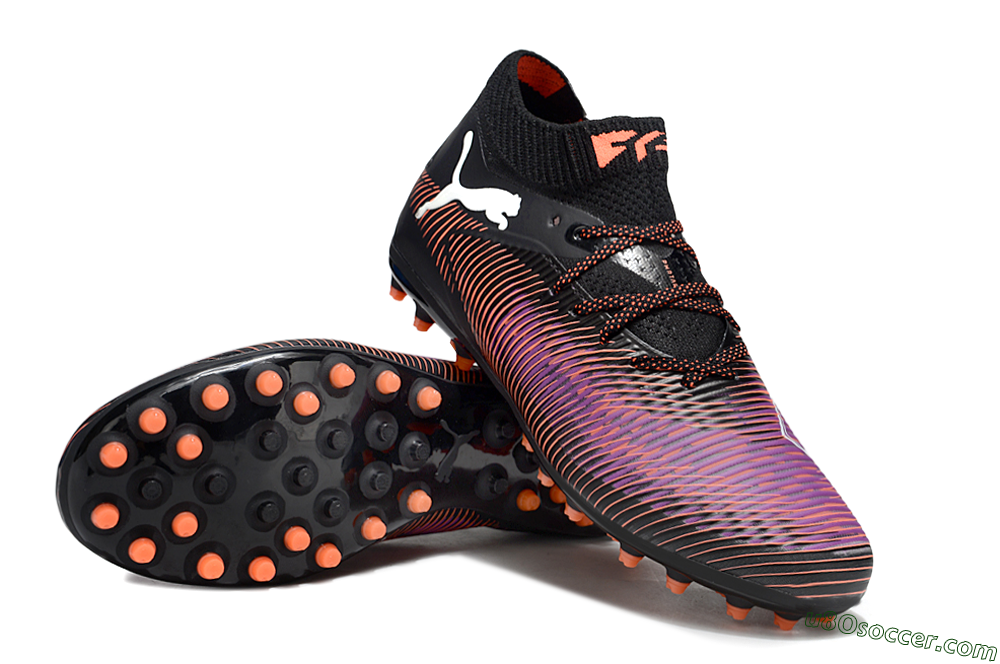 Puma Future 8 Ultimate MG Multi Ground Soccer Cleats - Black/Purple/Orange 3