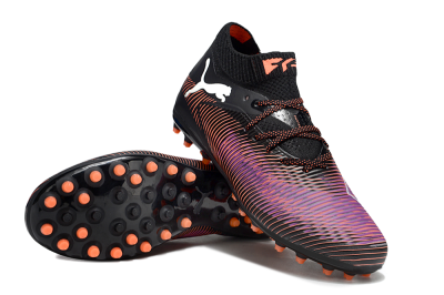 Puma Future 8 Ultimate MG Multi Ground Soccer Cleats - Black/Purple/Orange