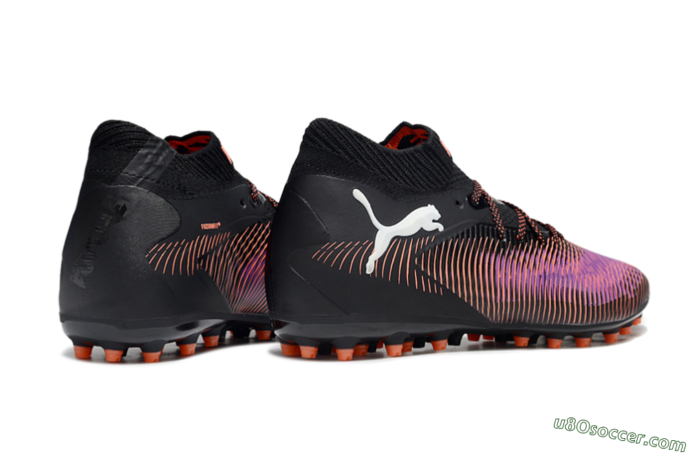 Puma Future 8 Ultimate MG Multi Ground Soccer Cleats - Black/Purple/Orange 6