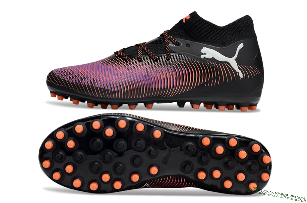 Puma Future 8 Ultimate MG Multi Ground Soccer Cleats - Black/Purple/Orange 0
