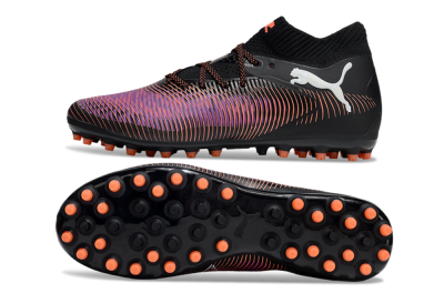 Puma Future 8 Ultimate MG Multi Ground Soccer Cleats - Black/Purple/Orange