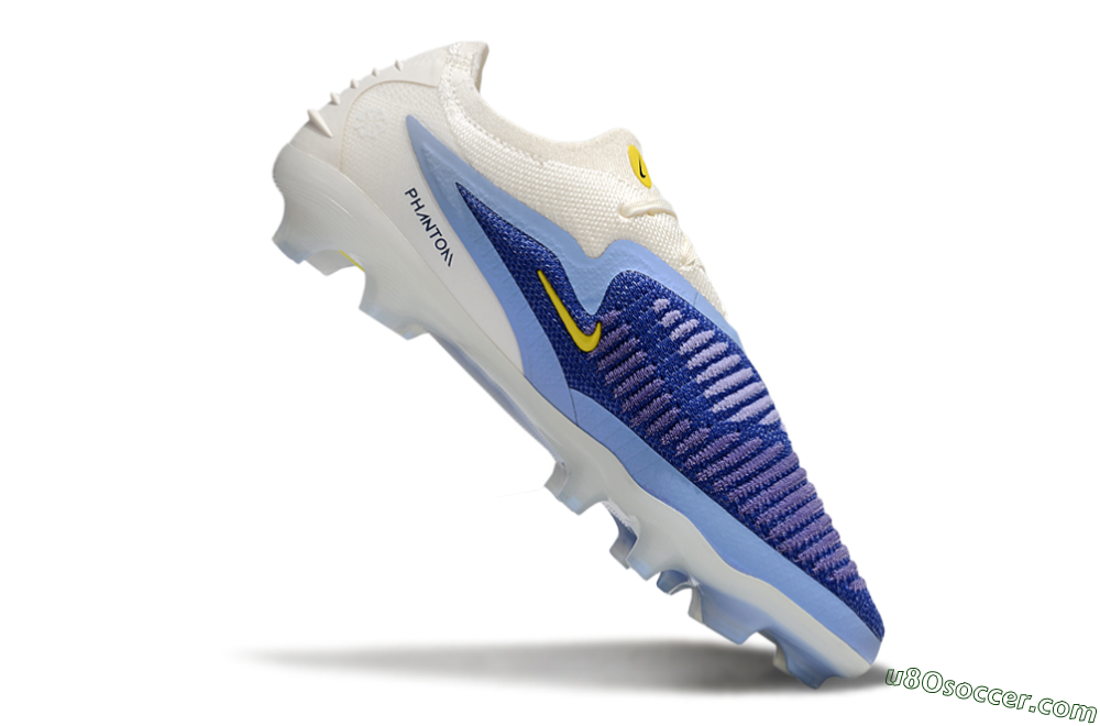 Nike Phantom 6 Elite Low FG Firm Ground Soccer Cleats - Blue/White/Yellow 4