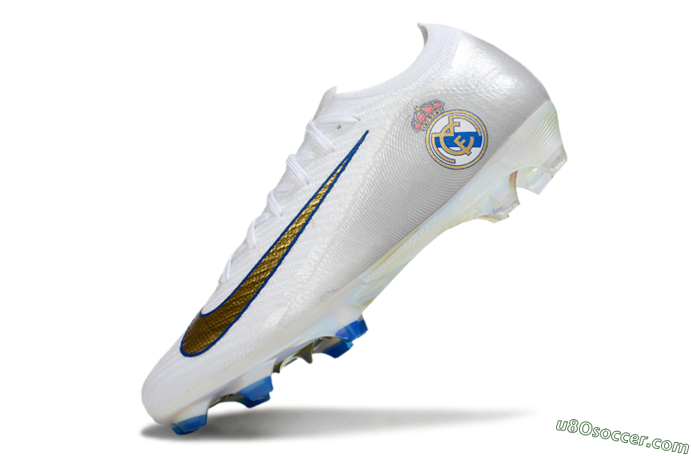 Nike Air Zoom Mercurial Vapor 16 Elite FG Firm Ground Soccer Cleats - White/Gold/Blue 5