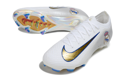 Nike Air Zoom Mercurial Vapor 16 Elite FG Firm Ground Soccer Cleats - White/Gold/Blue
