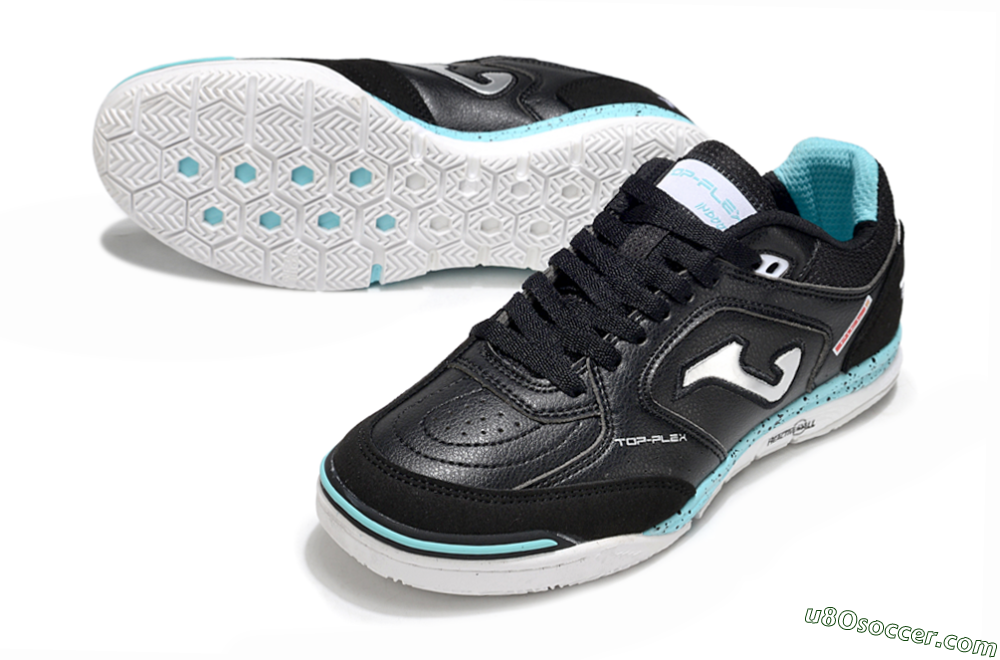 Joma Top Flex IC Indoor & Futsal Soccer Shoes - Black/Silver/Jade 3