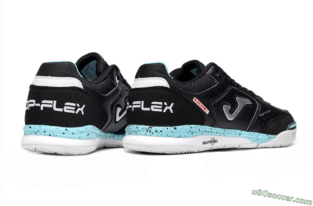 Joma Top Flex IC Indoor & Futsal Soccer Shoes - Black/Silver/Jade 6