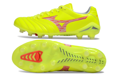 Mizuno Morelia Neo 4 FG Firm Ground Soccer Cleats - Yellow/Red/White