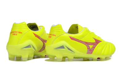 Mizuno Morelia Neo 4 FG Firm Ground Soccer Cleats - Yellow/Red/White